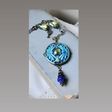 Czechoslovakian Glass Dragonfly Button Necklace
