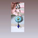 Czechoslovakian Glass Dragonfly Button Necklace