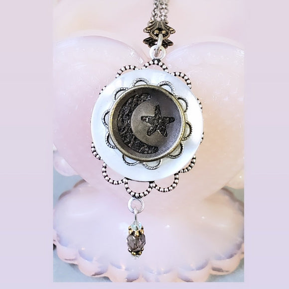 Perfume Button Necklace - 1860's Civil War Era