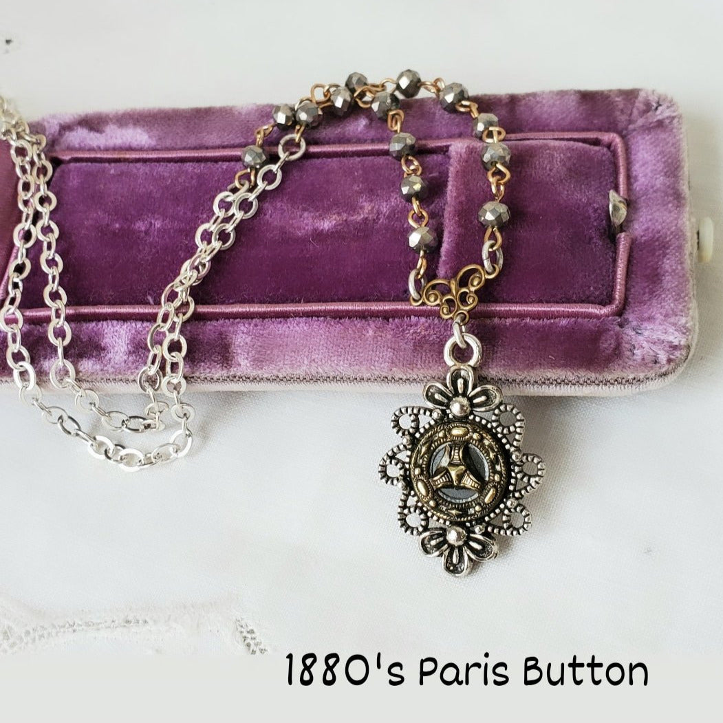 1880's Victorian Button Necklace – Vintage Button Jewelry By