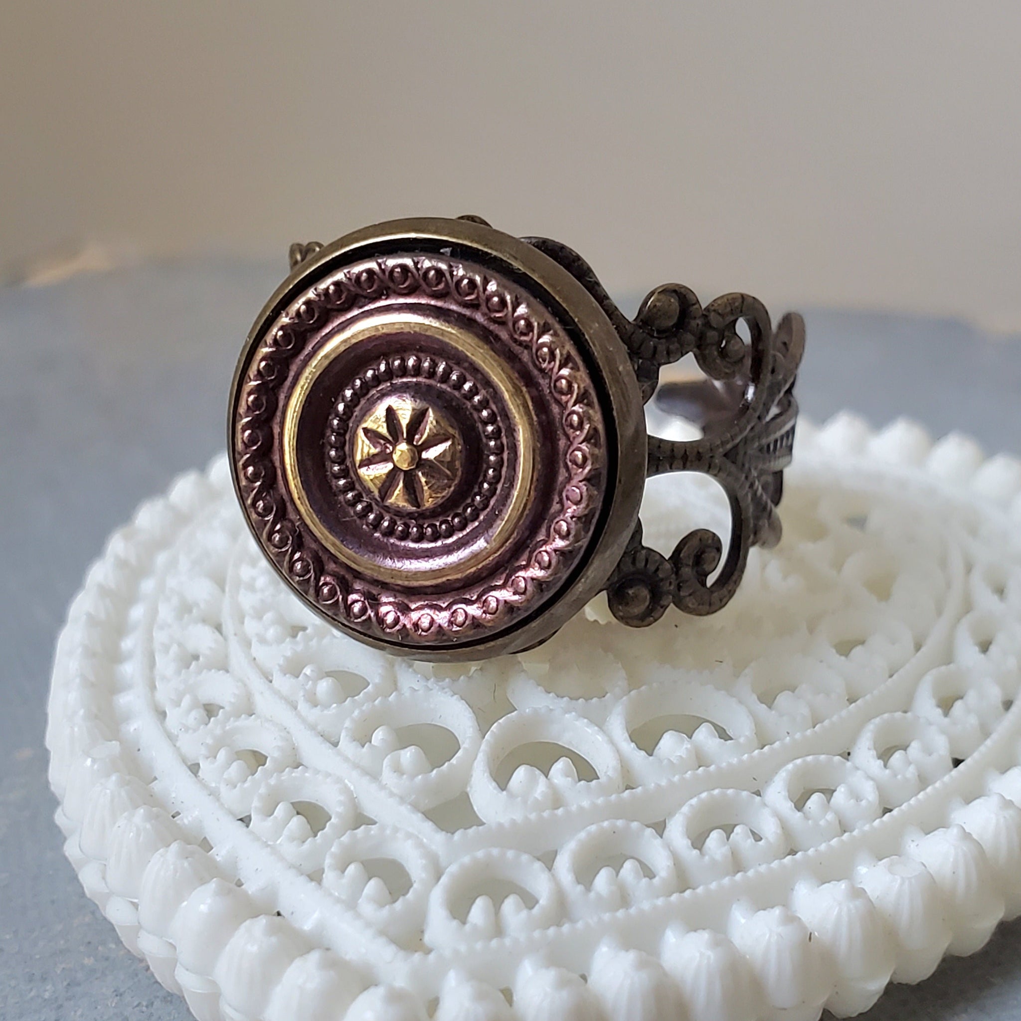 Vintage button rings hotsell