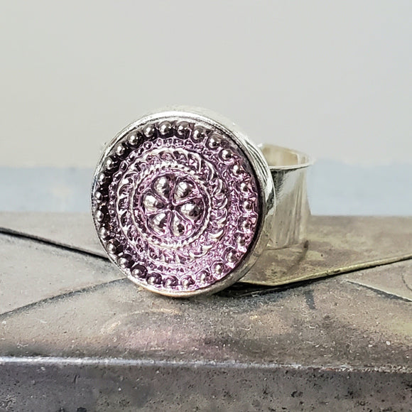 Glass Button Ring