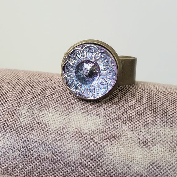 Glass Button Ring