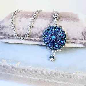 Glass Button Necklace