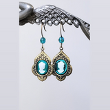 1940's Vintage Glass Cameo Earrings