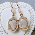 Vintage Glass Intaglio Portrait Cameos Earrings