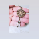 1880's Czechoslovakian Twinkle Button Long Necklace
