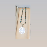 1940's Mother of Pearl Star Pendant Long Necklace