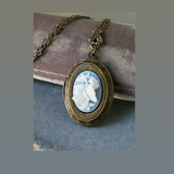 Butterfly Cameo Locket Necklace