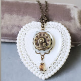 Perfume Button Necklace - 1860's Civil War Era