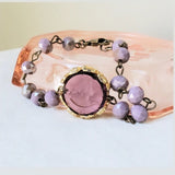 Vintage Amethyst Intaglio Cameo Bracelet