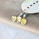 Vintage Heart Locket Earrings