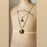 Vintage Fleur Di Lis Locket Long Necklace