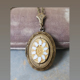 Vintage Glass Locket Necklace