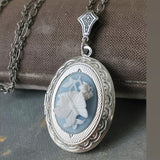 Butterfly Cameo Locket Necklace