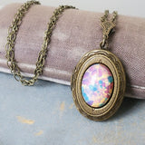 Vintage Opal Locket Necklace