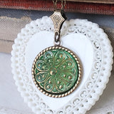 Glass Button Necklace