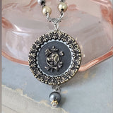 1880's Paris Dog Button Necklace