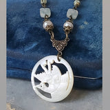 1940's Mother of Pearl Bird Necklace