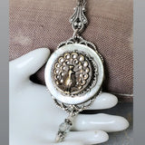 1880's Peacock Button Necklace