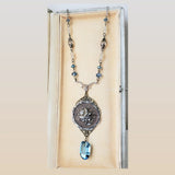 1880's Floral Paris Button Long Necklace