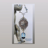 1880's Floral Paris Button Long Necklace