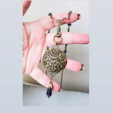 1880's Floral Paris Button Long Necklace