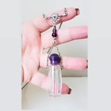 Vintage Glass Perfume Bottle Long Necklace