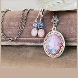 Vintage Opal Necklace and Earring Set