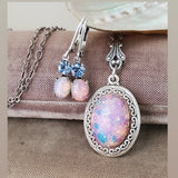 Vintage Opal Necklace and Earring Set
