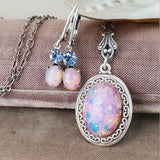 Vintage Opal Necklace and Earring Set