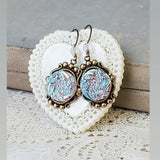 Glass Button Earrings