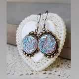 Glass Button Earrings