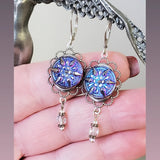 Glass Button Earrings