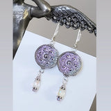Glass Button Earrings
