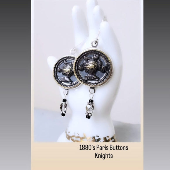 1880's Paris Button Earrings