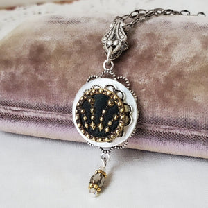 Perfume Button Necklcae - 1860's Civil War Era
