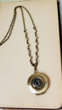 1880's Paris Bird Button - Locket Necklace