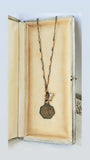 Vintage French Medal and Watch Fob Chain Necklace