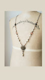 1940's Floral Twinkle Button - Long Necklace