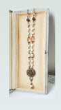 1940's Floral Twinkle Button - Long Necklace