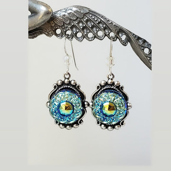 Glass Button Earrings
