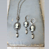 Cameo Necklace and Earring Set