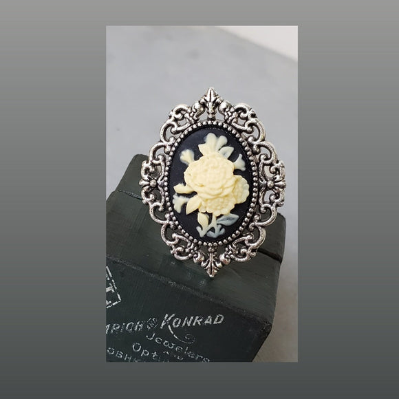 Cameo Ring - Chrysanthemums
