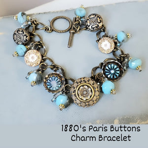1880's Paris Button Charm Bracelet