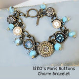 1880's Paris Button Charm Bracelet