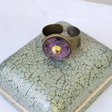 Glass Button Ring