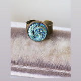 Glass Button Ring