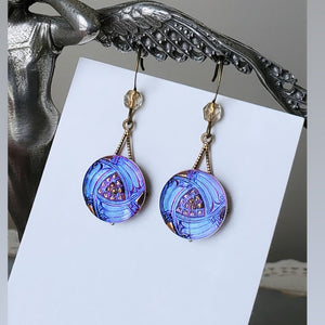 Glass Button Earrings