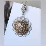 1940's Fleur De Lis Button Necklace